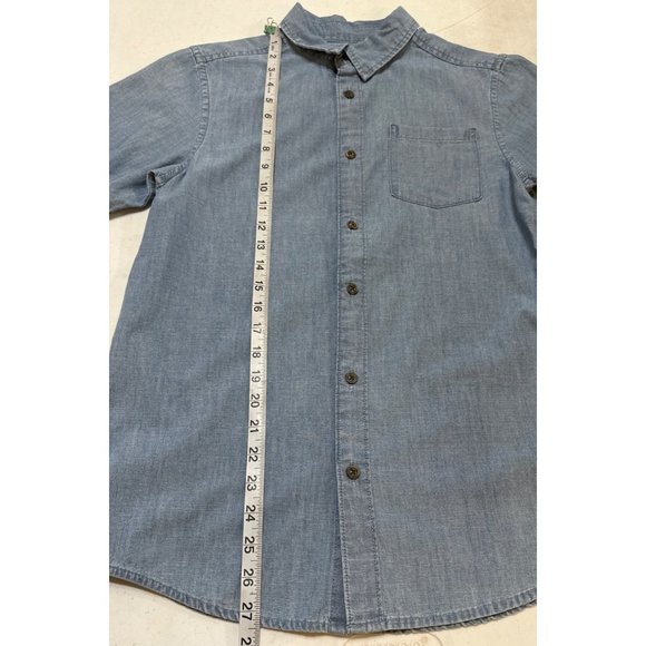 Wonder Nation Brand Light Blue Color Button-Down Shirt Cotton Boy's Size XXL(18) - Picture 7 of 11